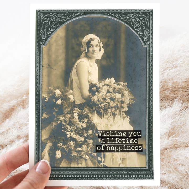 Carte de fête nuptiale. Je vous souhaite une vie de bonheur. pour la vente par Raven's Rest Studio