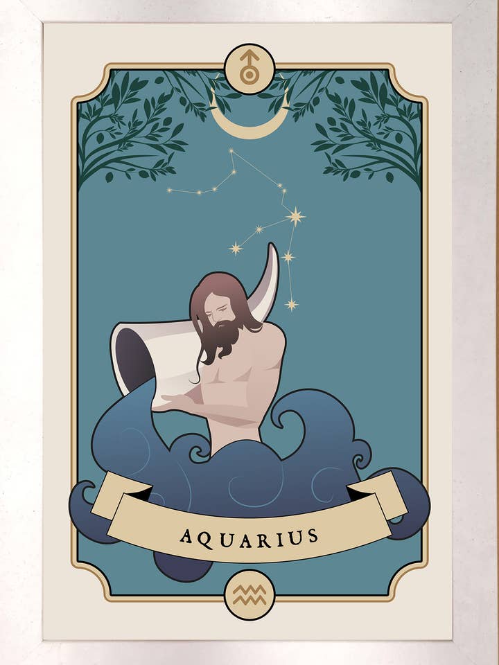 Aquarius Custom Framed Art Print for wholesale by The Brightener Group