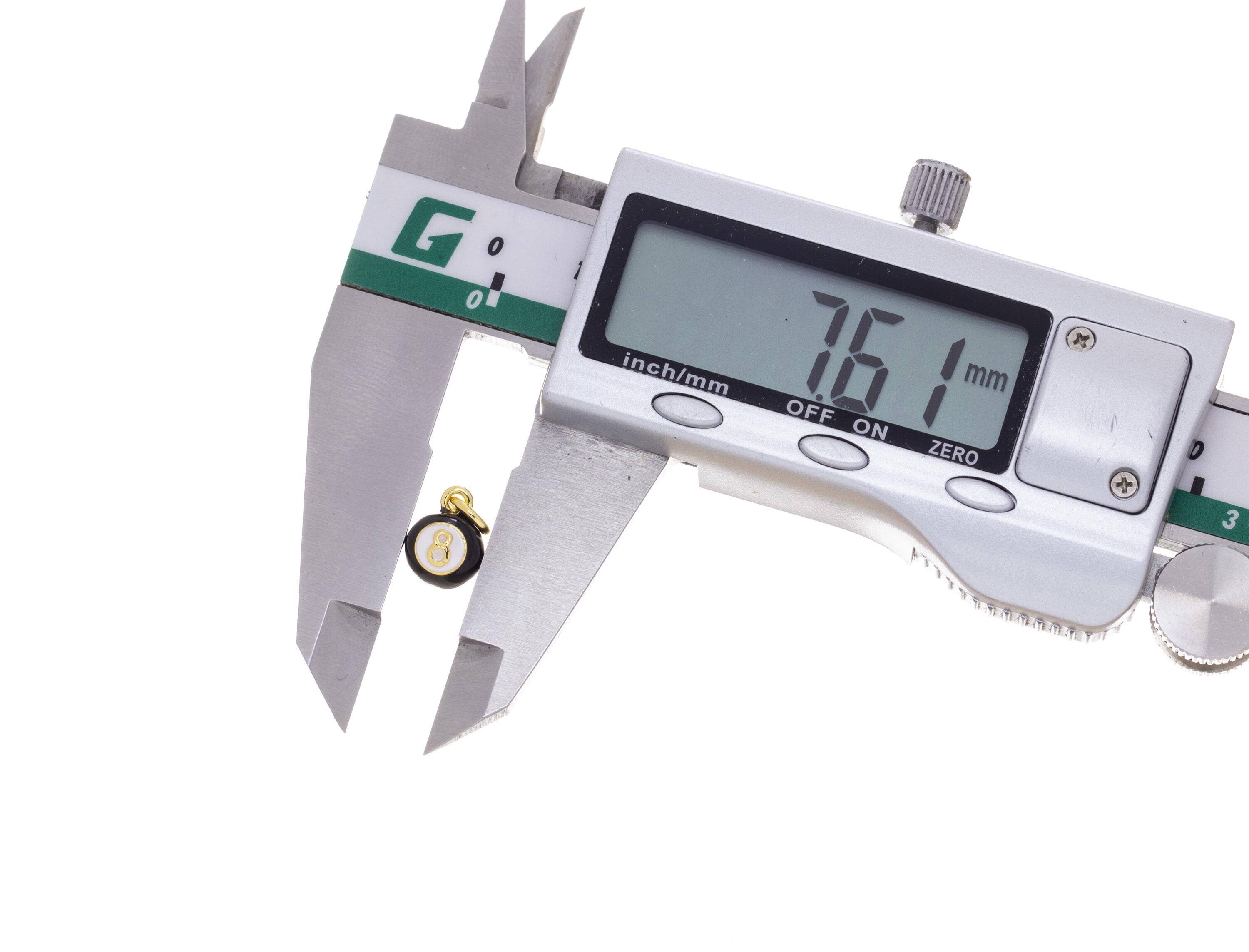 Jewel Pledge - Wholesale Individual Charm/Pendant - Number 8 Billiard Ball Necklace Charm, Good Luck CPG25098