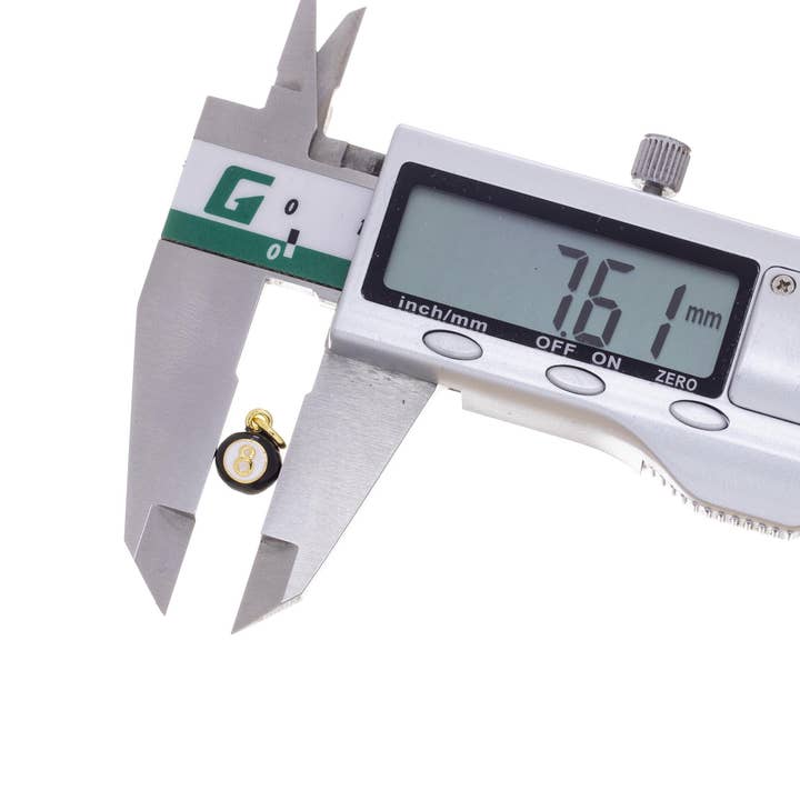 Jewel Pledge - Wholesale Individual Charm/Pendant - Number 8 Billiard Ball Necklace Charm, Good Luck CPG25098