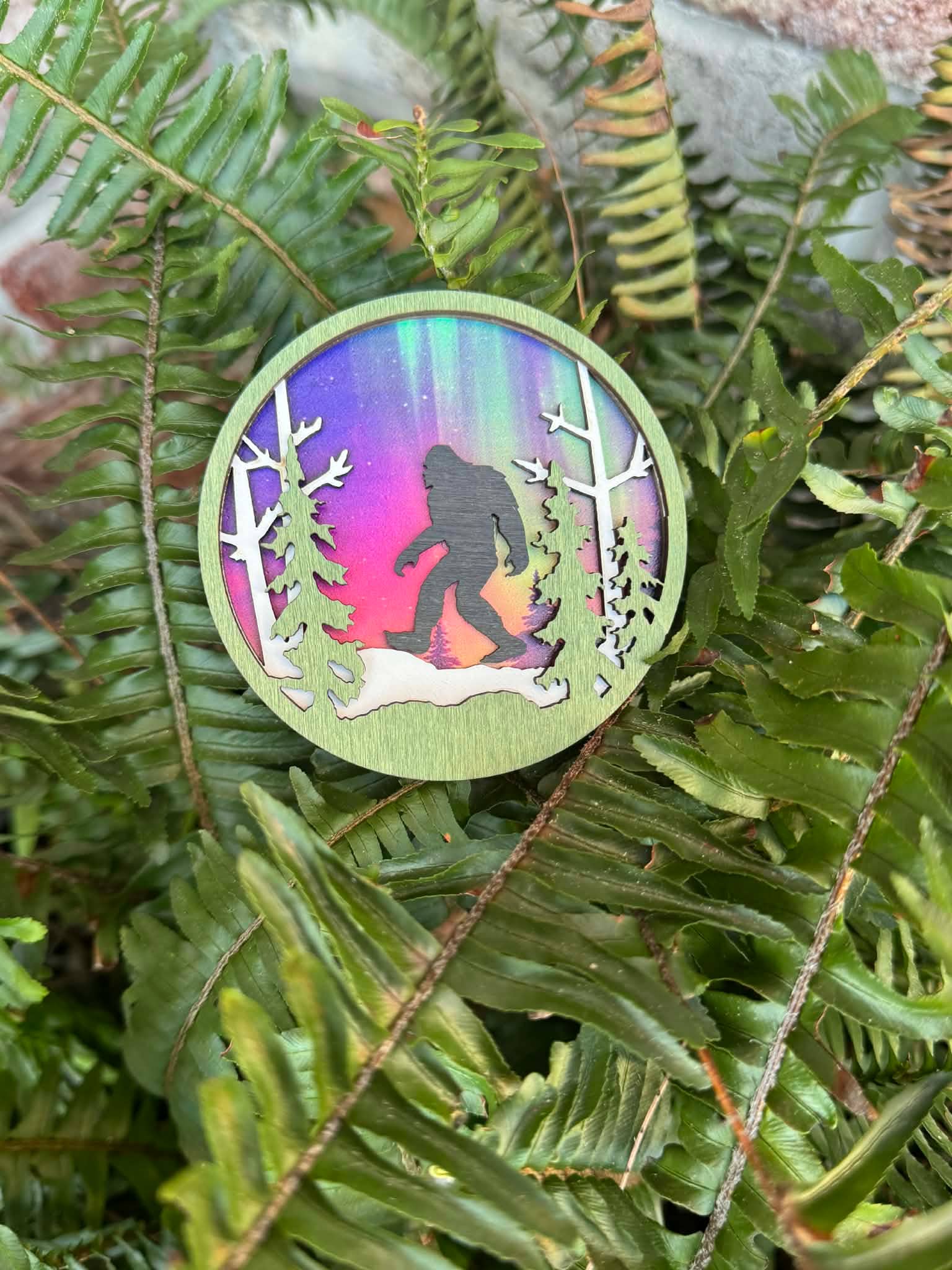 The Wilusz Way - Wholesale Ornament - Northern Lights Bigfoot - Round1