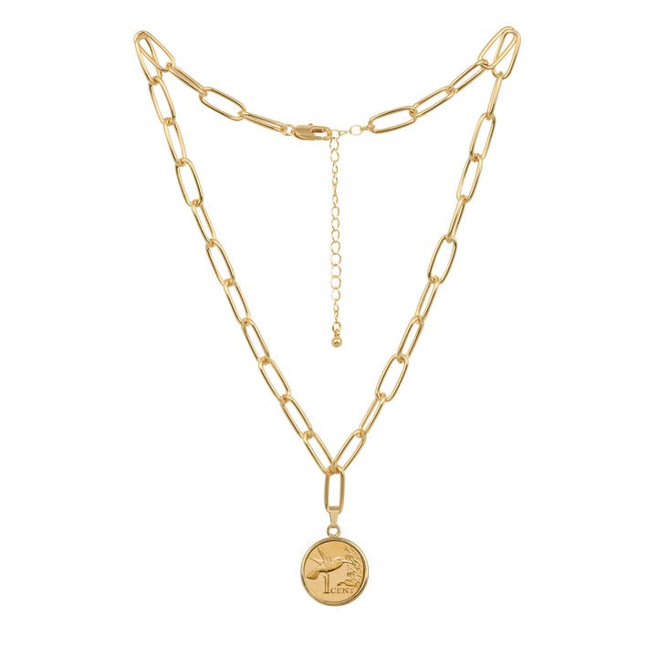 Pendentif en forme de colibri en forme de colibri doré pour la vente par American Coin Treasures