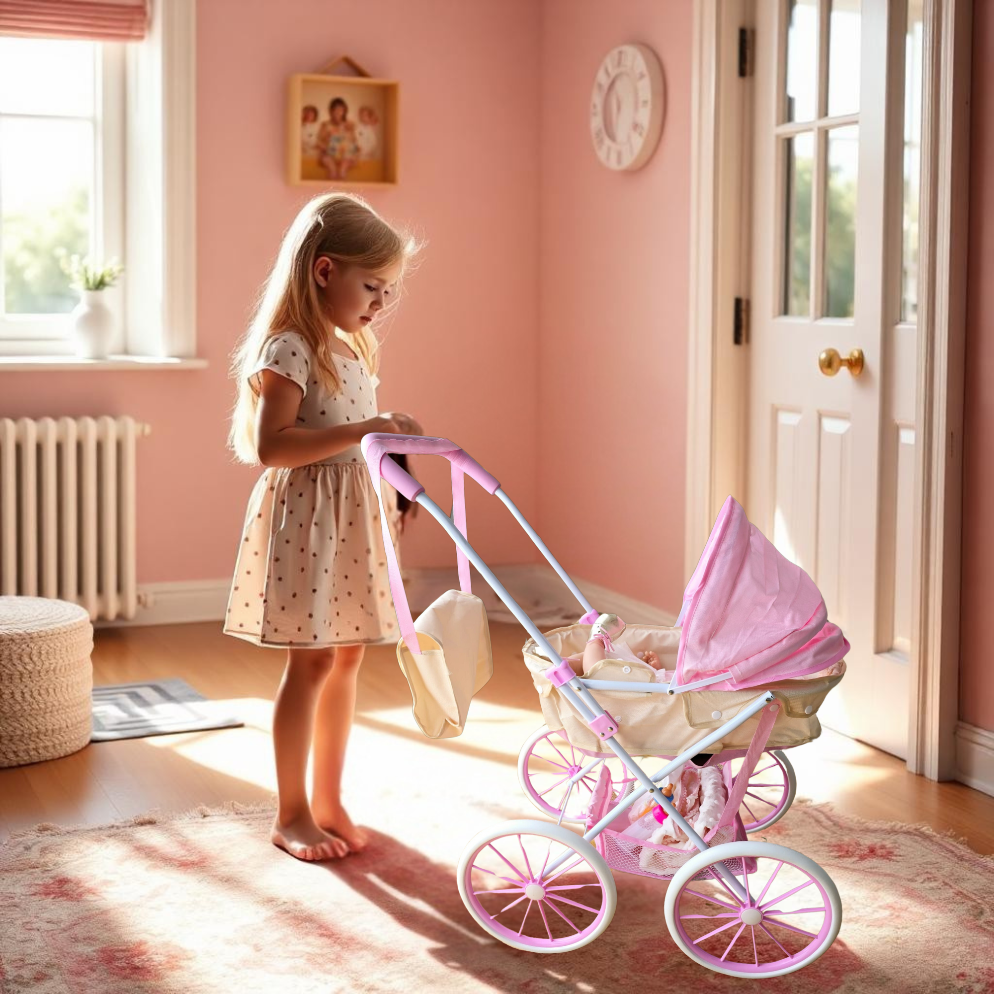 Maria & Jesus - Wholesale Doll Stroller - Kids - Reborn Baby Stroller - Suitable for dolls up to 48cm - Gift Bag3