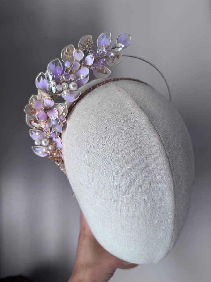 Demi-halo lilas pour la vente par Preciuspearls