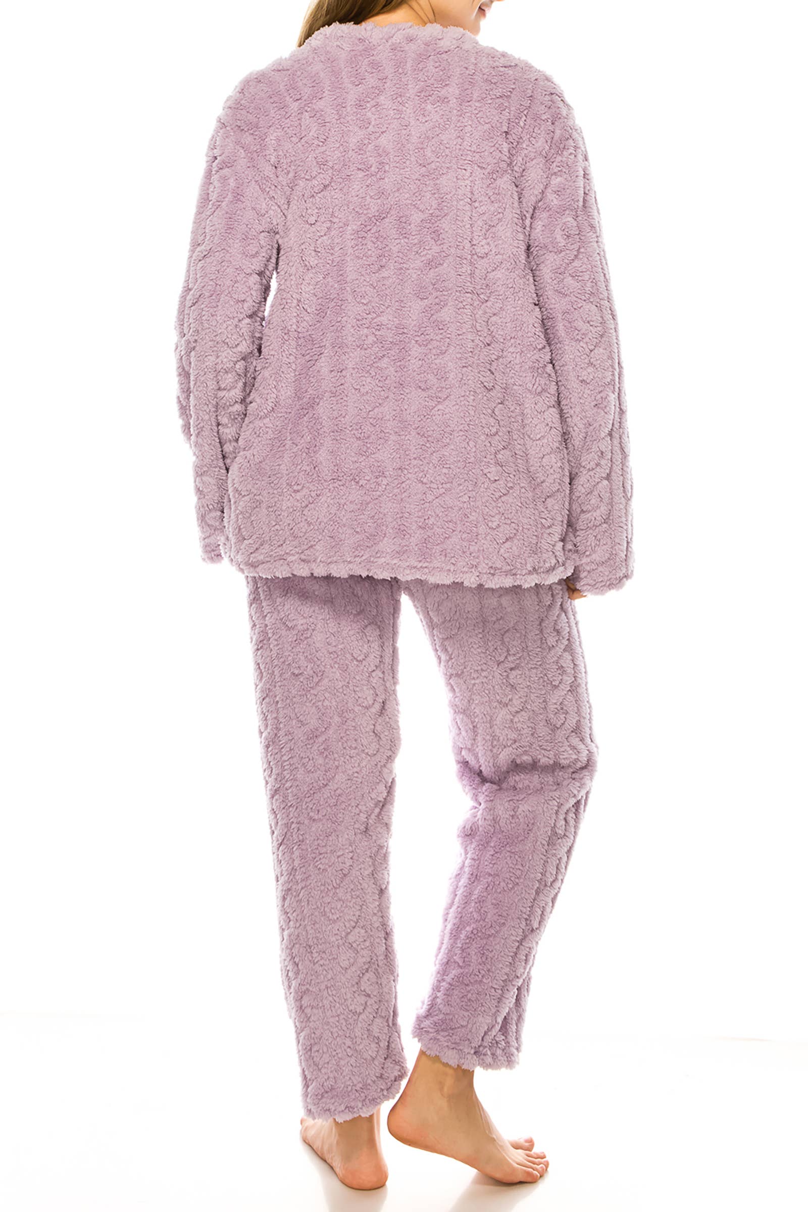 Cap Zone - Wholesale Loungeset - Dames - Kabel Fuzzy Sherpa Fleece Pyjama Sets12