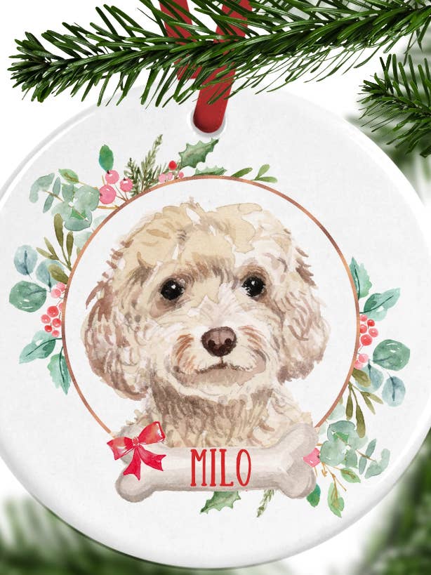 Cockapoo personalisierbarer Weihnachtsschmuck für den Großhandel von WagATudeTags
