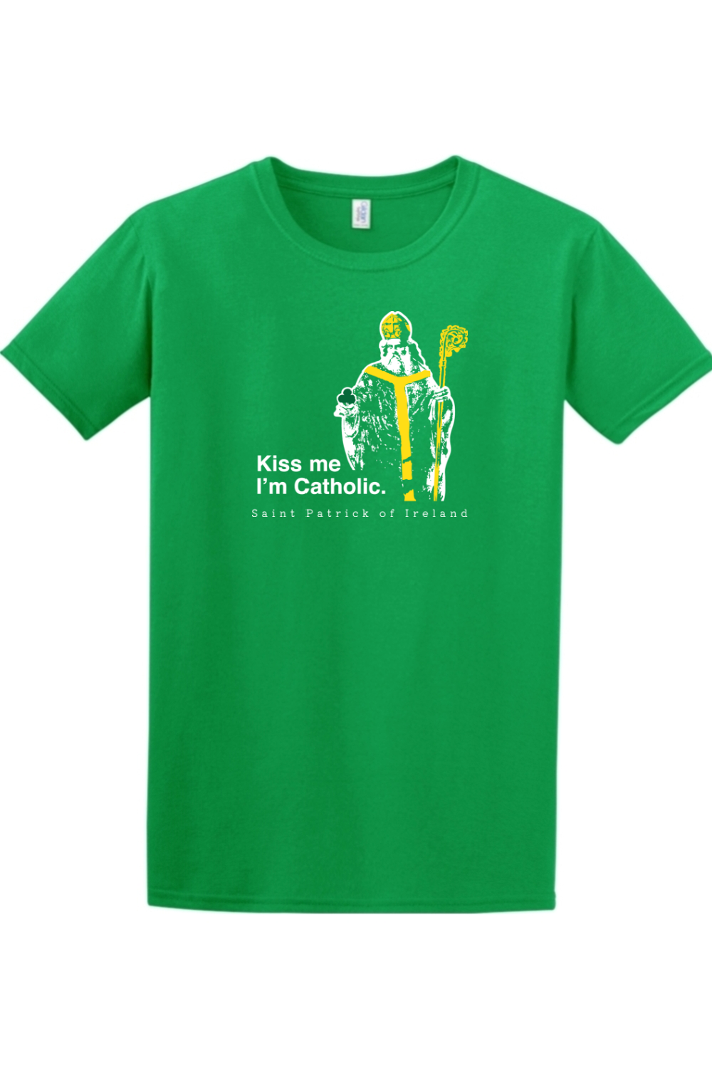Sock Religious - Wholesale Screen Printed T-Shirt - Unisex - Kiss Me, I'm Catholic - St. Patrick of Ireland Adult T-shirt10