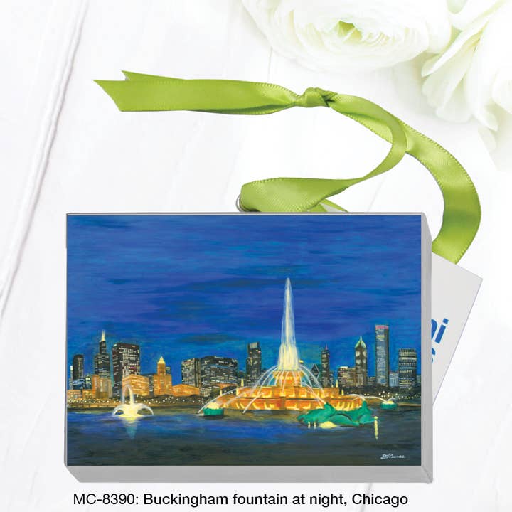 Buckingham Fountain At Night, Mini Canvas (MC-8390A) for wholesale by Printed Canvas