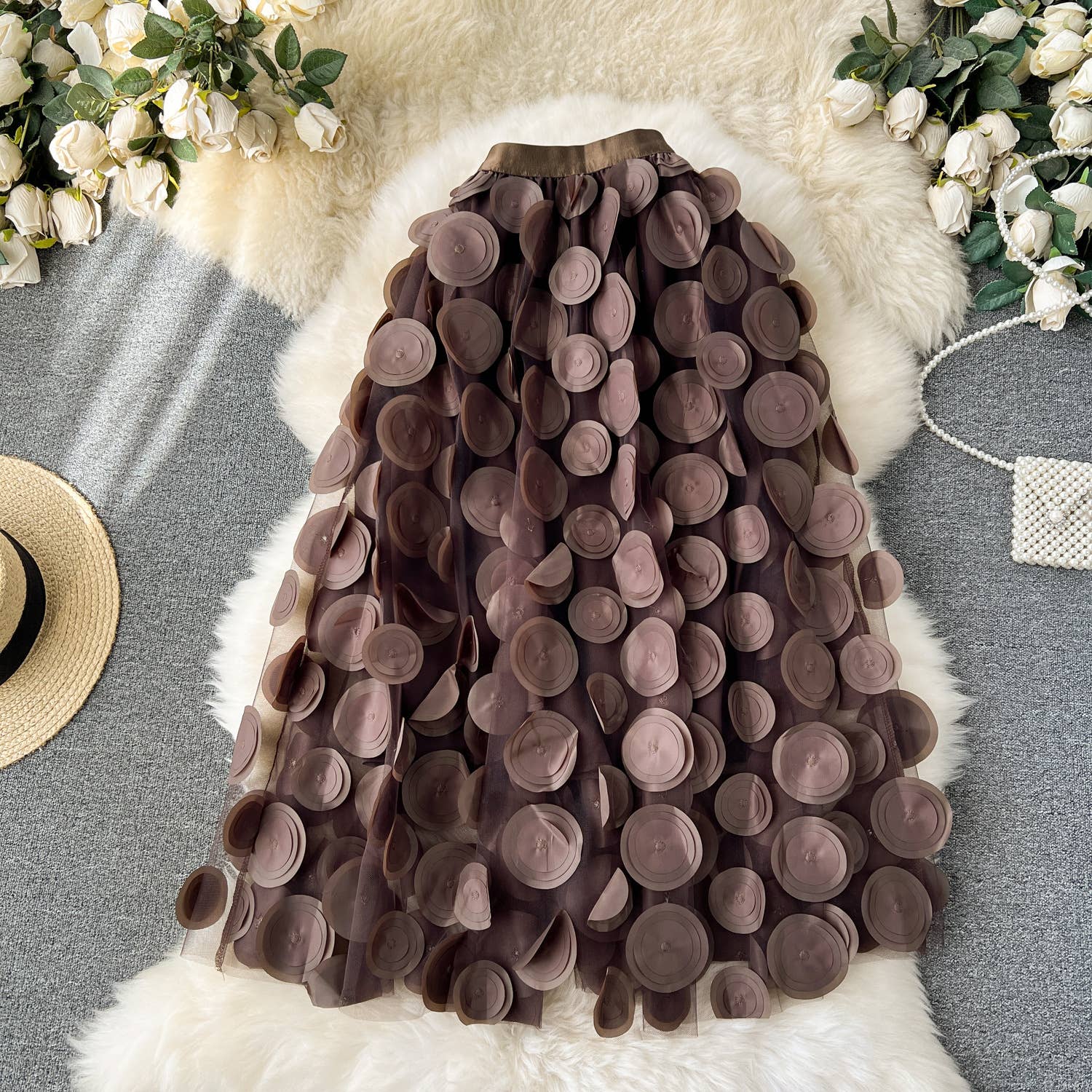 PEACH ACCESSORIES - Wholesale Skirt - Women's - SK118 Large circle embellished skirts12