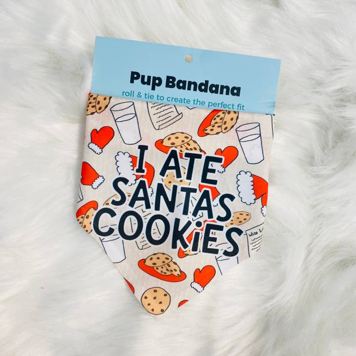 J'ai mangé des biscuits du Père Noël | Bandana de Noël pour chien pour la vente par The Dapper Paw