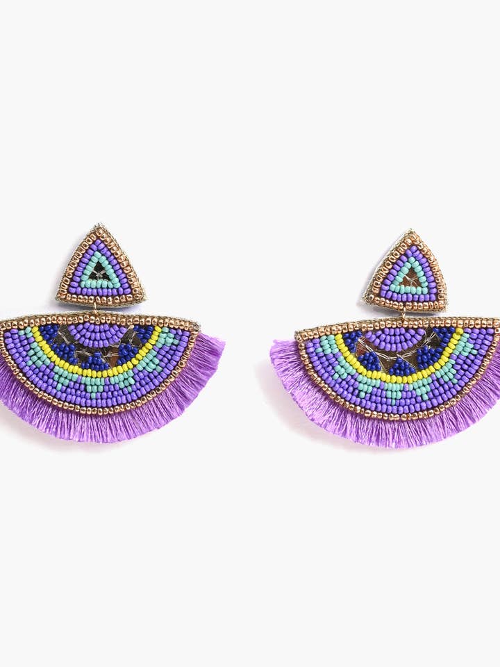 Ella Tribal Embellished Earrings for wholesale by America & Beyond