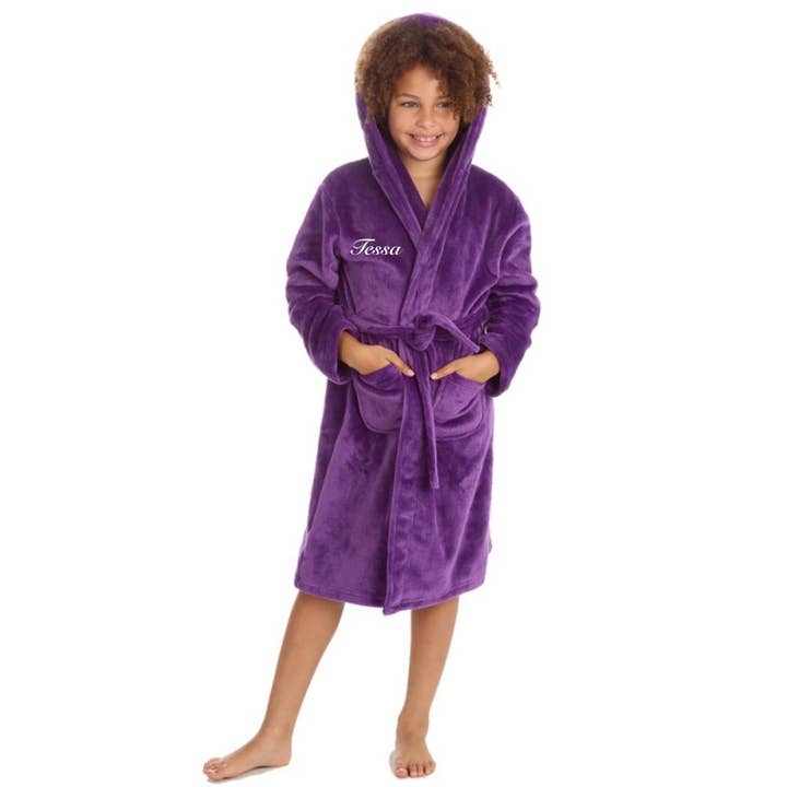 Lulabay – wholesale Robe – Kids – Lulabay Girls Personalised Hooded Dressing Gown