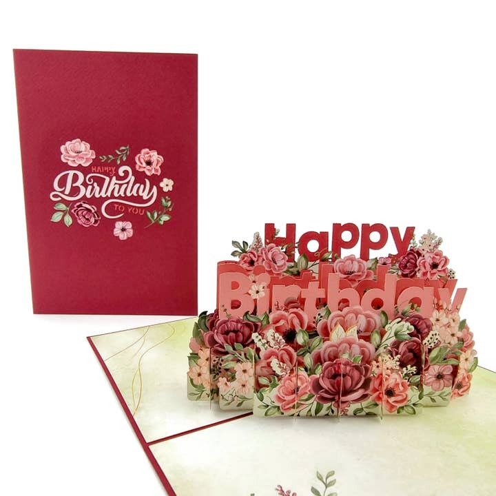 Color Pop Cards - Wholesale Birthday card - Birthday Flowers Pop Up Card2