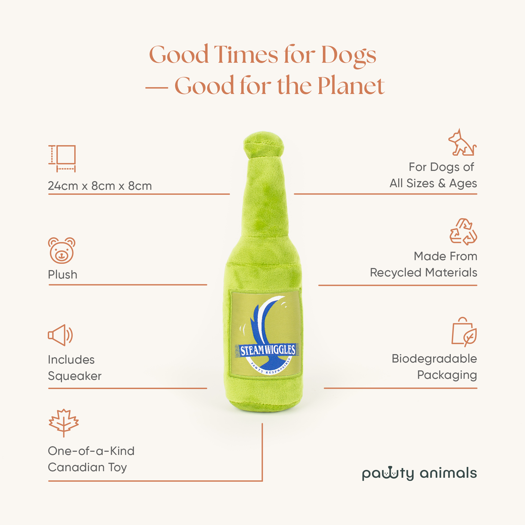 PawtyAnimals.ca - Wholesale Pet Plush Toy - Dog - Steam Wiggles3