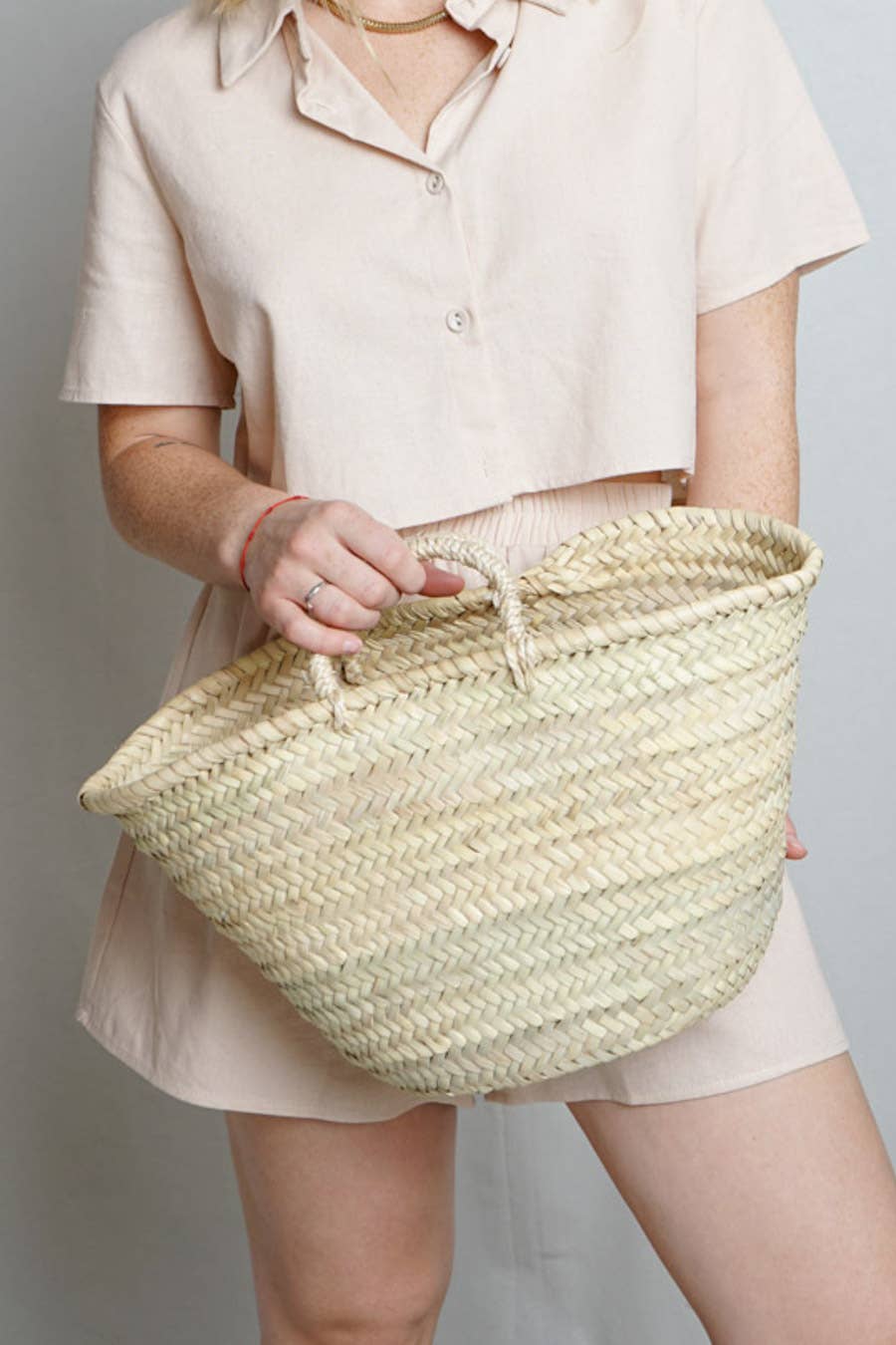 High crafty - Wholesale Basket - Handcrafted Short Handle Palm Basket – Elegant Christmas Bas8