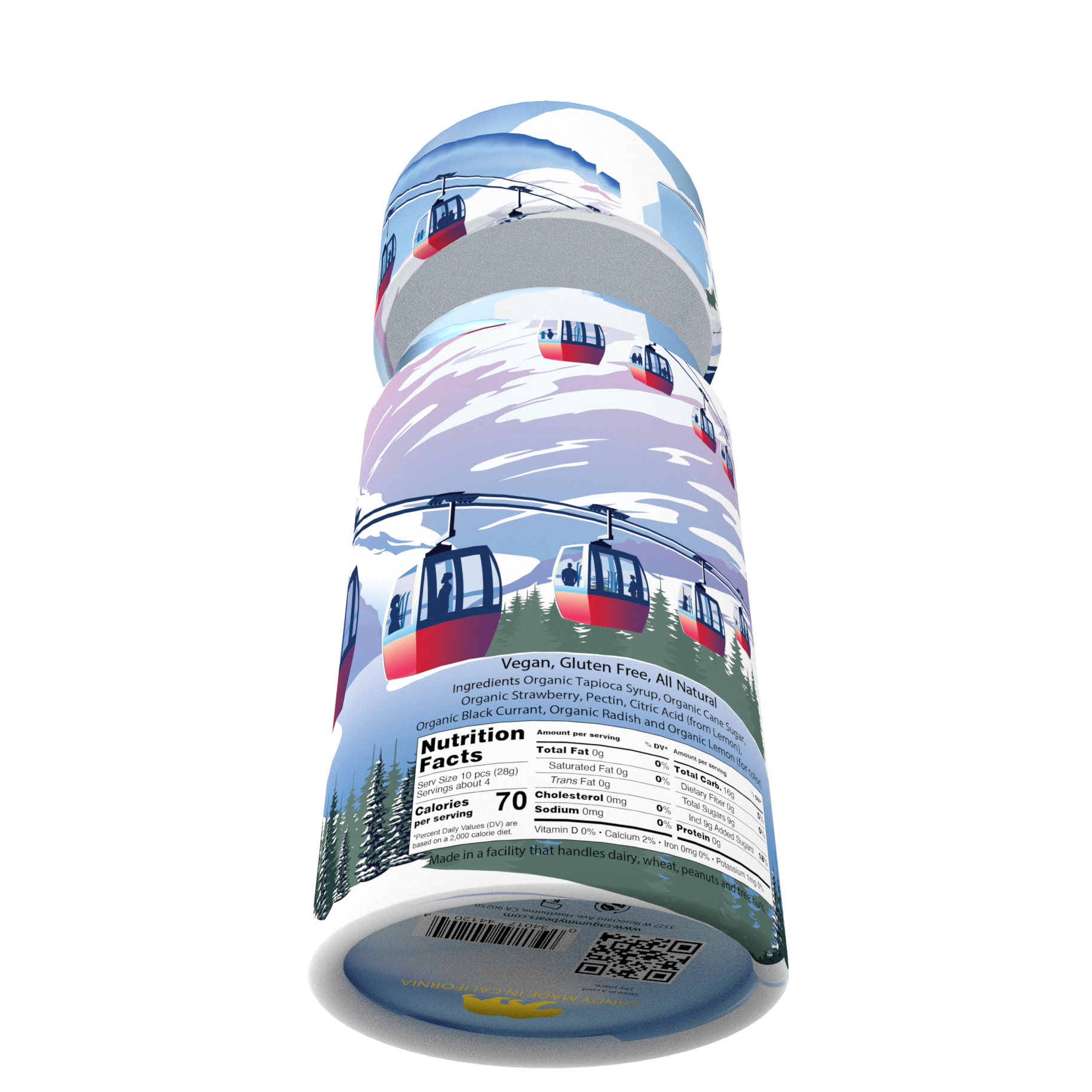 California Gummy Bears - Wholesale Gummy - Holiday Sour Strawberry - Biologisch, Vegan - Cadeautips voor Kerstsokken6