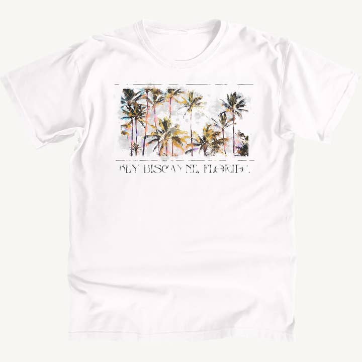 Key Biscayne Palms Premium T-shirt för wholesale av Salt Water Colours