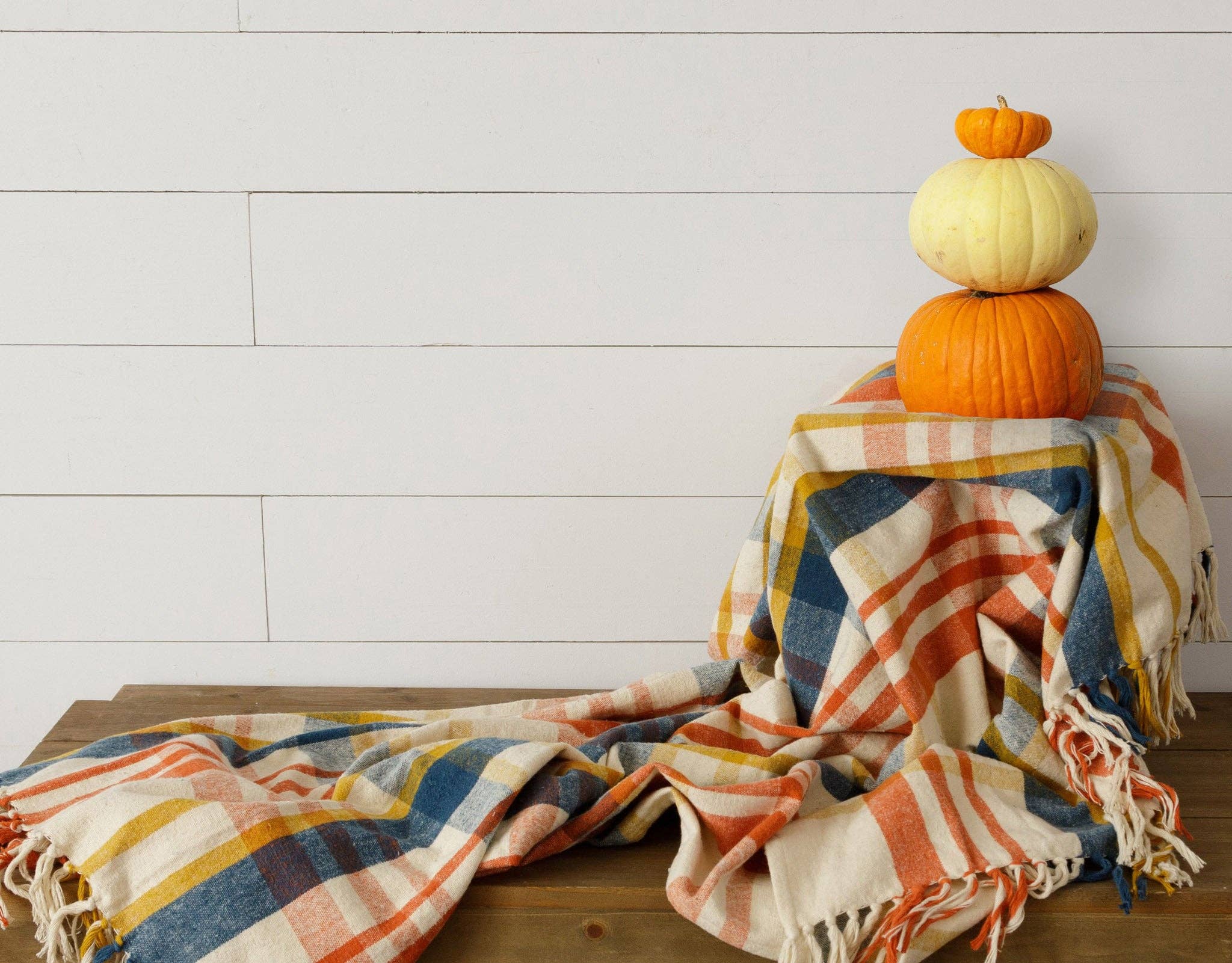 Audrey's Home & Gift - Wholesale Throw Blanket - Brushed Cotton Flannel Throw - Navy, Rust, Mustard (PC)1