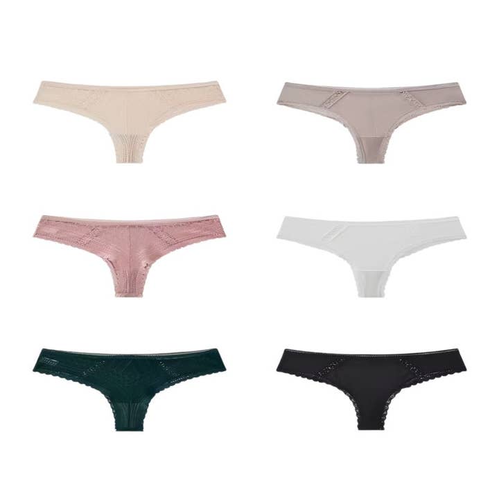 String Tanga à Panneau en Dentelle Taille Basse pour Femme Texlina SoftElegance pour la vente par TEXLINA