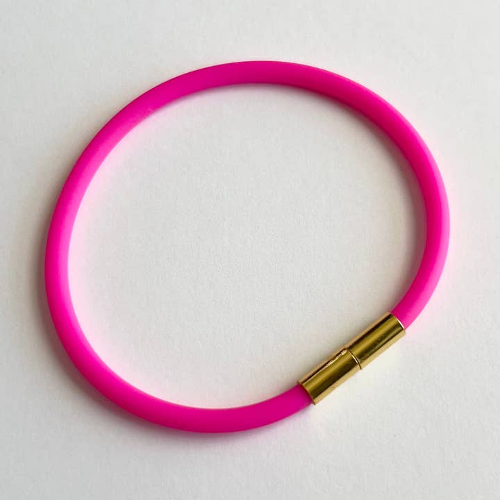Robyn Fecho Magnético Pulseira de Silicone Soft-Touch - Rosa Quente por atacado de Unklaspe