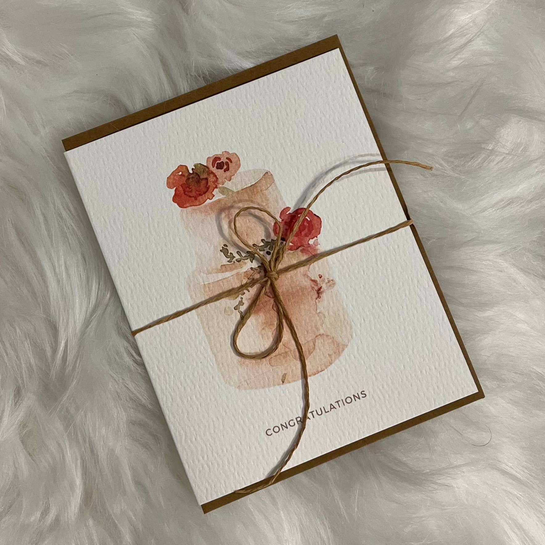 Paper Kuts - Wholesale Wedding Card - Congratulations Peach Wedding Card - Includes Kraft Envelope5