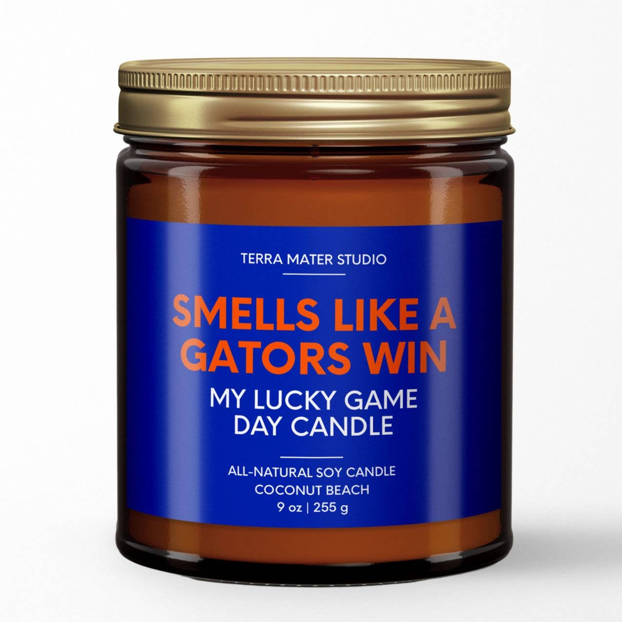 Terra Mater Studio LLC - Wholesale Jar/Filled Candle - Smells Like A Gators Win Game Day Candle | Gators Merch1