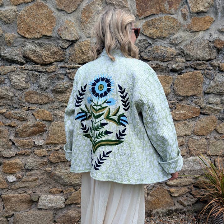 Lory Green Quilted Jacket for wholesale by LNH EDIT