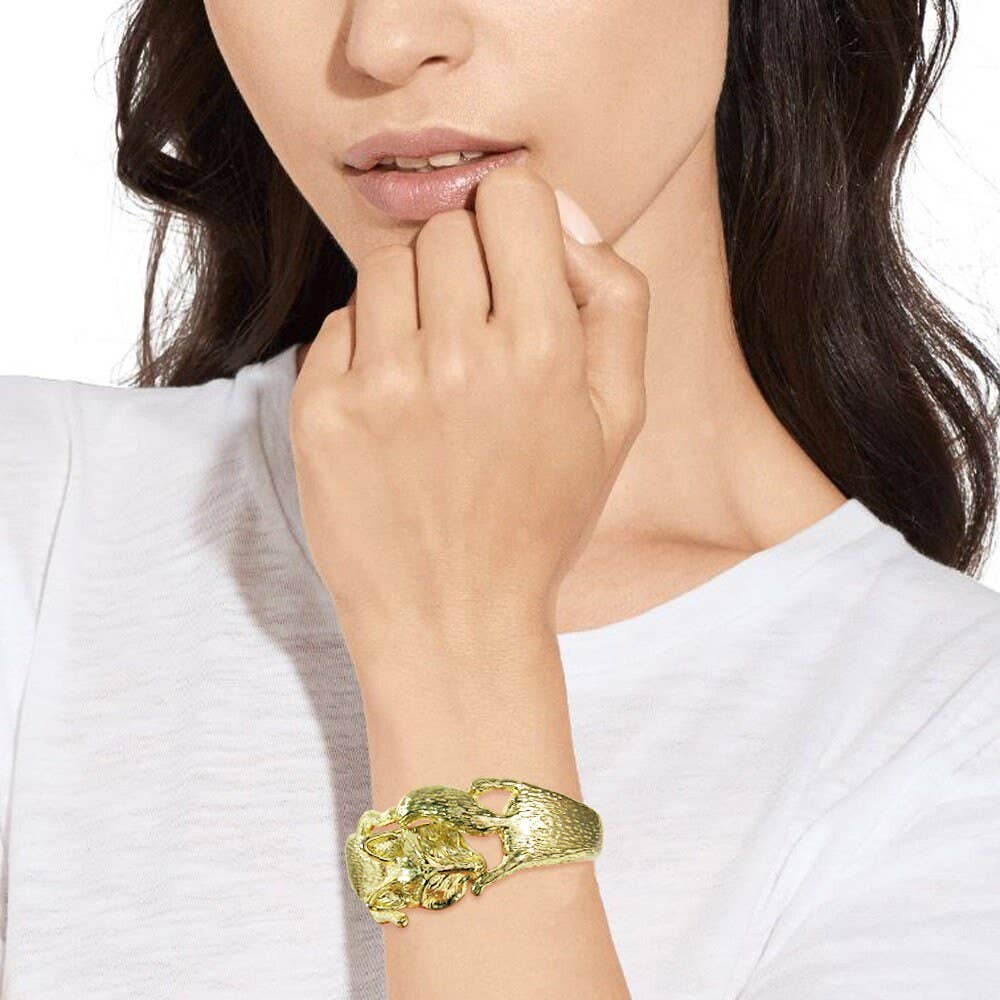 TheTizana - Wholesale Cuff Bracelet - Fox Face And Tail Casting Hinge Cuff Bracelet3