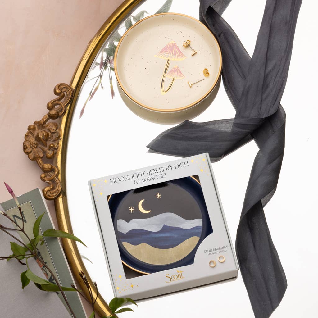 Scout Curated Wears - Wholesale Jewelry Dish - Jewelry Dish & Stud Earring Set - Hummingbird/Lavender4