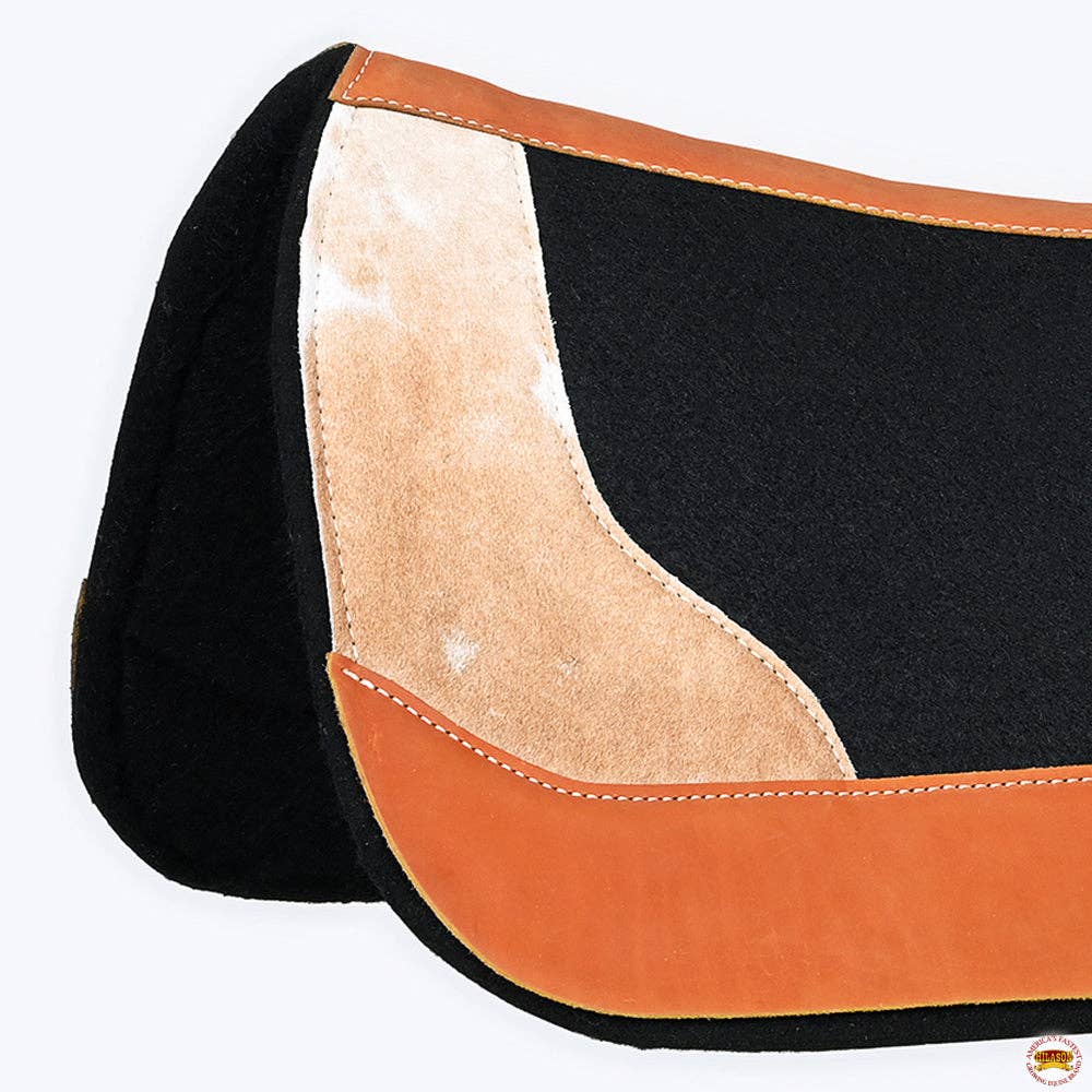 HILASON - Wholesale Horseback Riding Gear - HILASON Western Wool Felt Horse Saddle Pad W/ Distressed Wear Leather | for Horses6