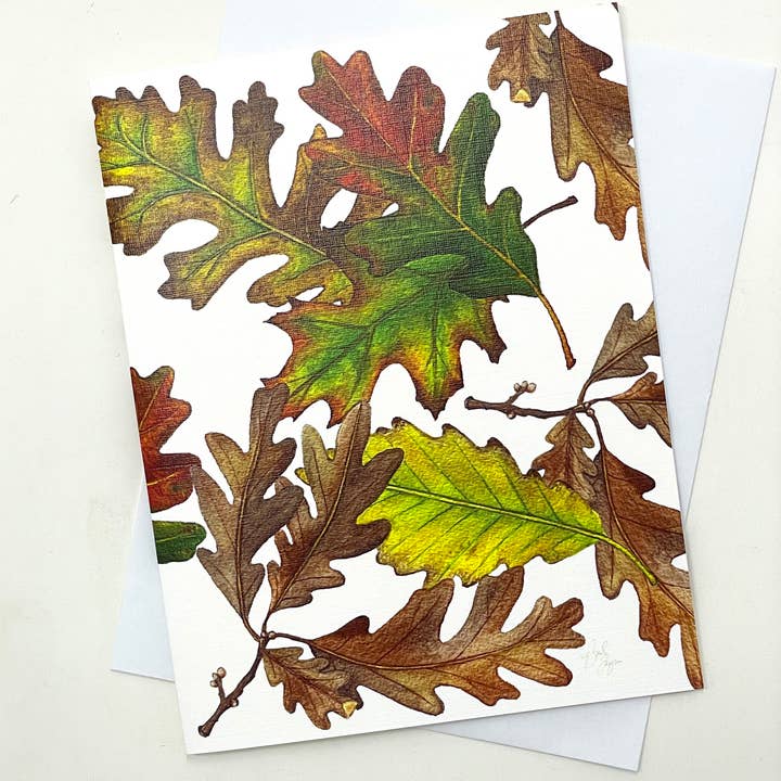 Oak Leaves Notecard for wholesale by Broad Bloom