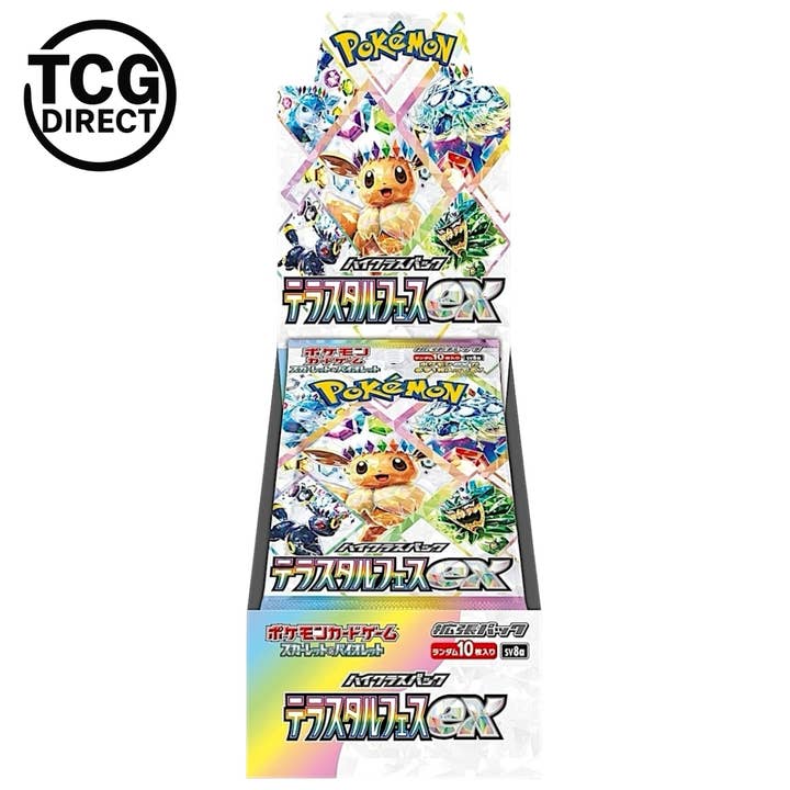 Vis 10 booster Pokémon SV8a Terastal Festival Japansk for engroshandel hos TCGDIRECT