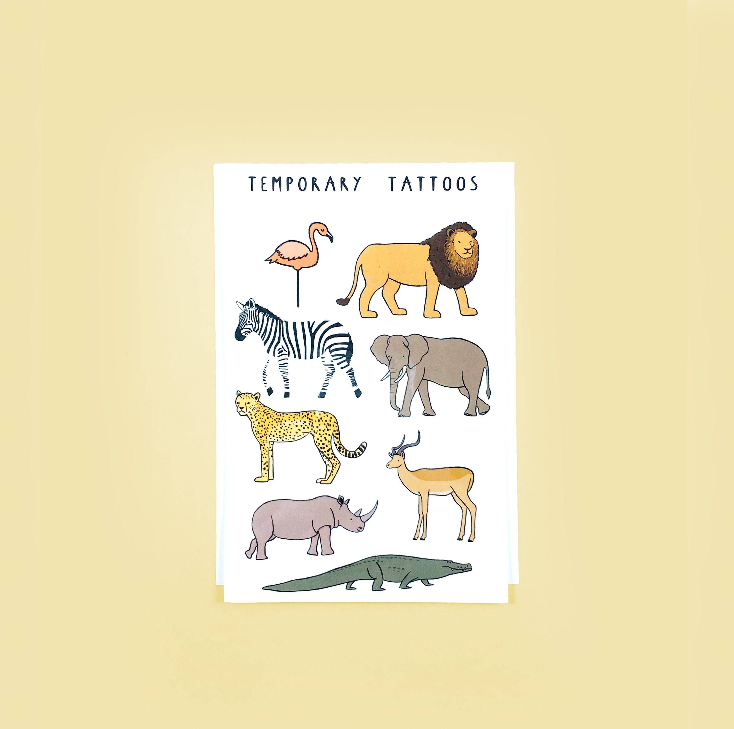 Tom Hardwick – wholesale Temporary tattoo – African Animals Temporary Tattoo Sheet