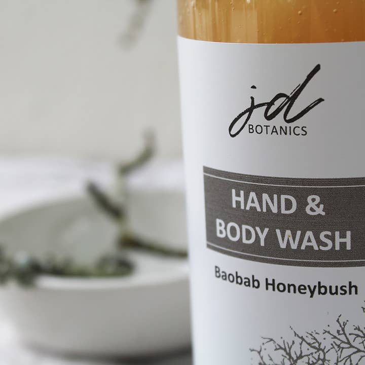 JDBotanics - Wholesale Body Wash/Shower Gel - baobab & honeybush liquid soap (16.9 fl oz / 500ml)