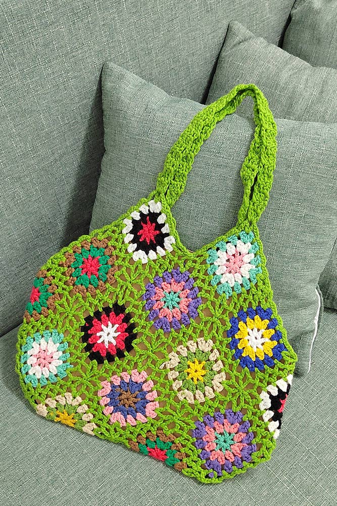 UNISHE - Wholesale Tote Bag - Women's - Colorful Fringe Decor Crochet Bag MOQ 3PCs OYM0035