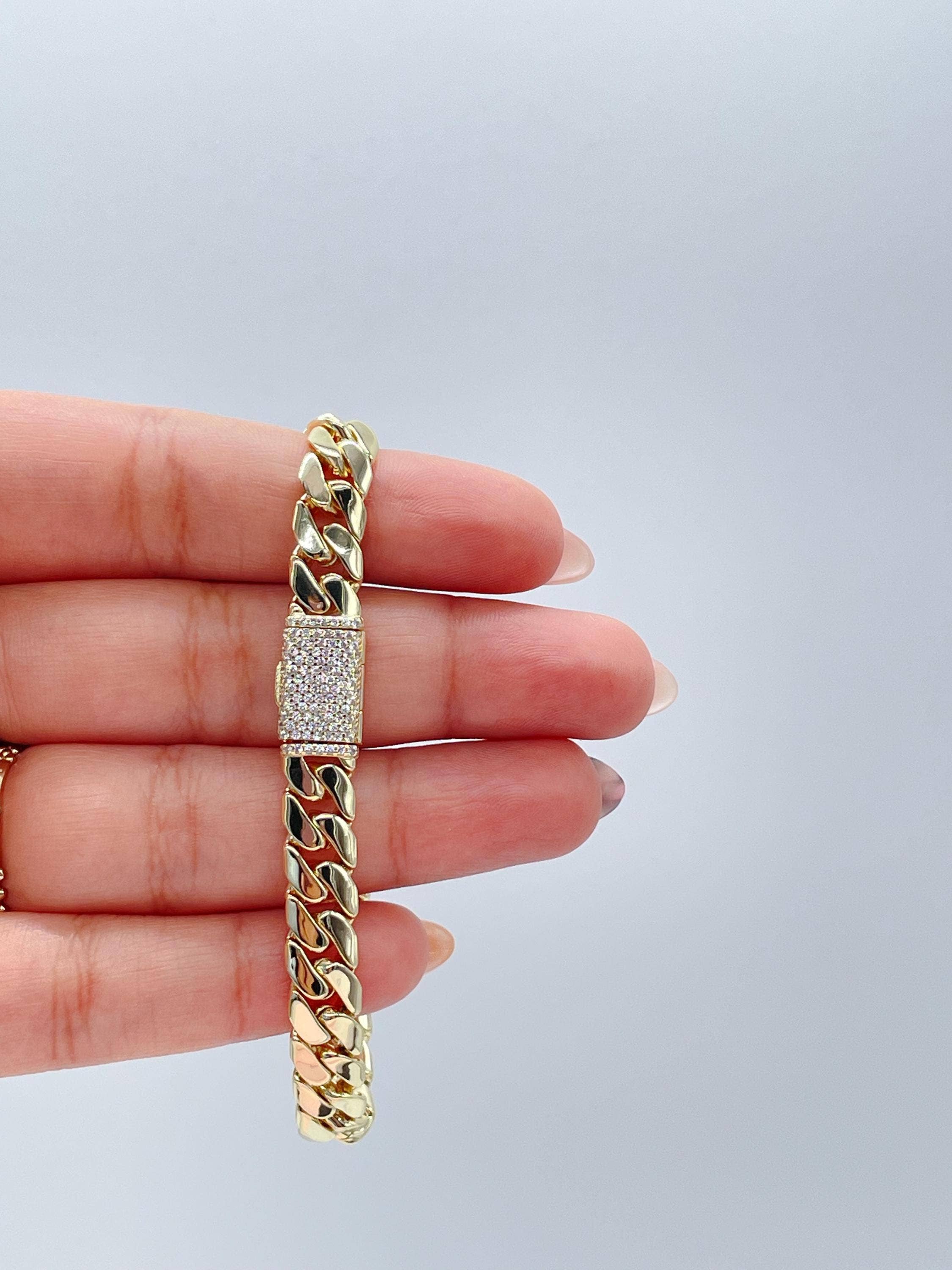 Milie - Vendita all'ingrosso Parure di gioielli - Collegamento Monaco in GF 14k con Chiusura Decorata con Pavé di Cz4