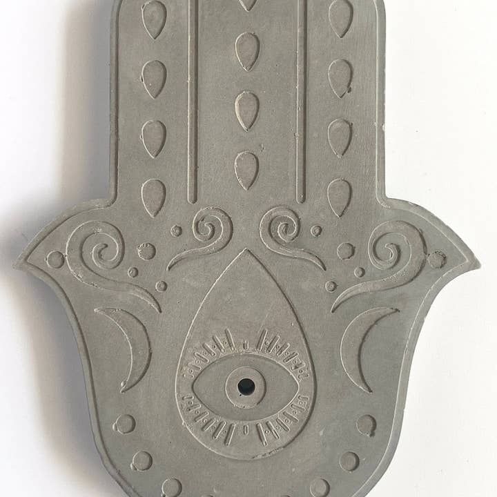 Porte-encens Main de Hamsa~ Porte-encens en béton pour la vente par Pranava Spiritual Shop
