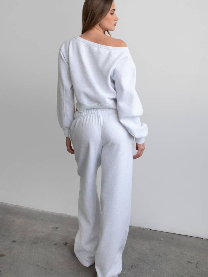 TICTOC - Wholesale Lounge Sweatpants/Joggers - Women's - LANI Lightweight Fleece Wide Leg Sweatpants