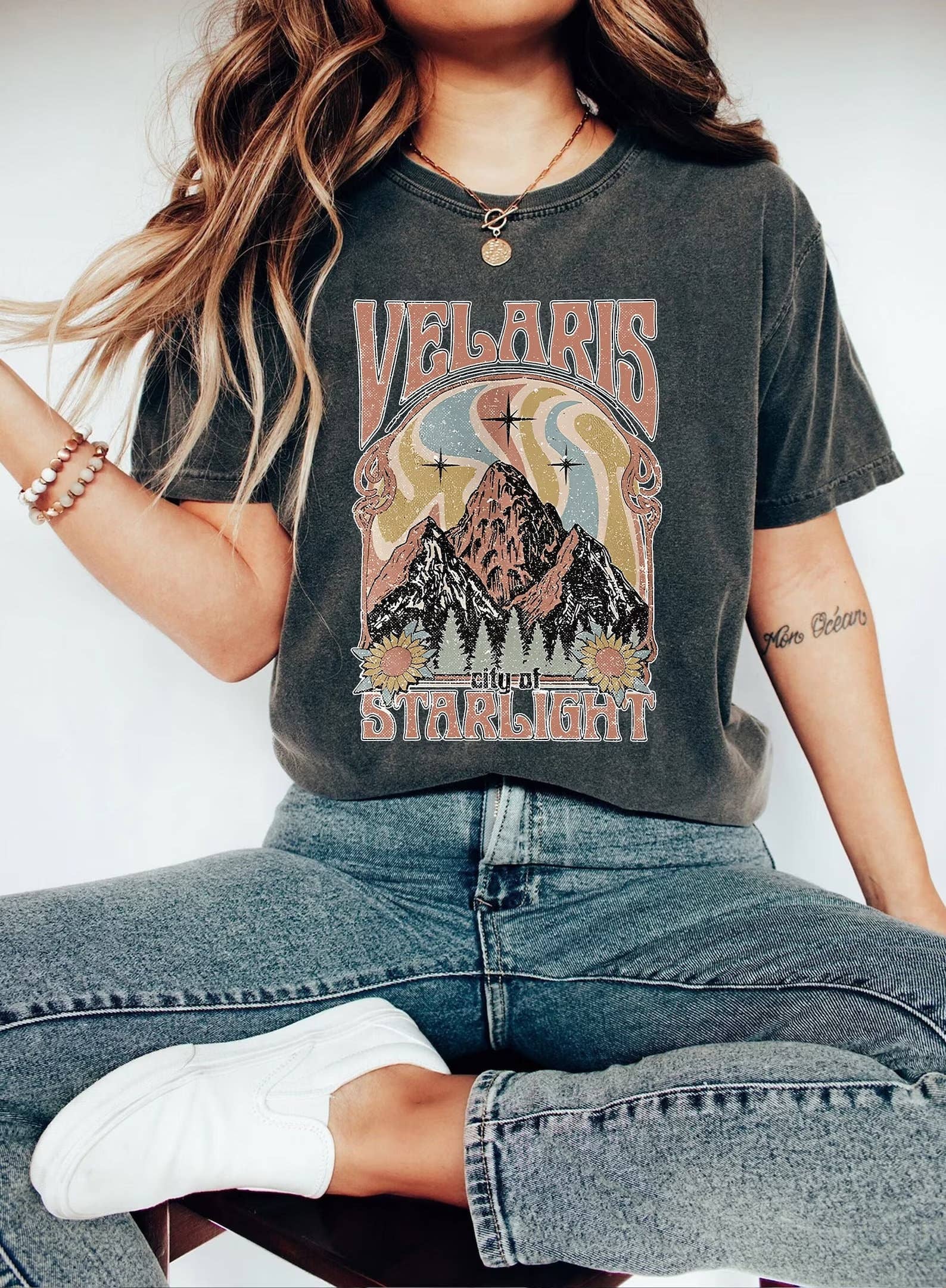 TheKingShirt - Wholesale T-Shirt (Graphic) - Women's - Velaris Starlight Tee ACOTAR Retro Style, Unisex Book Appare1