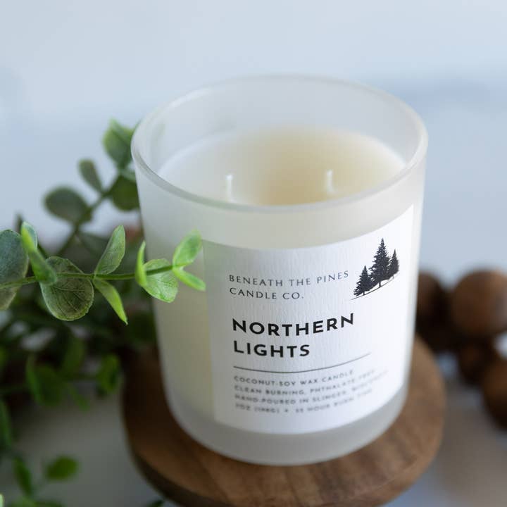 Beneath The Pines Candle Co. - Wholesale Jar/Filled Candle - Northern Lights: Coconut-Soy Candle2