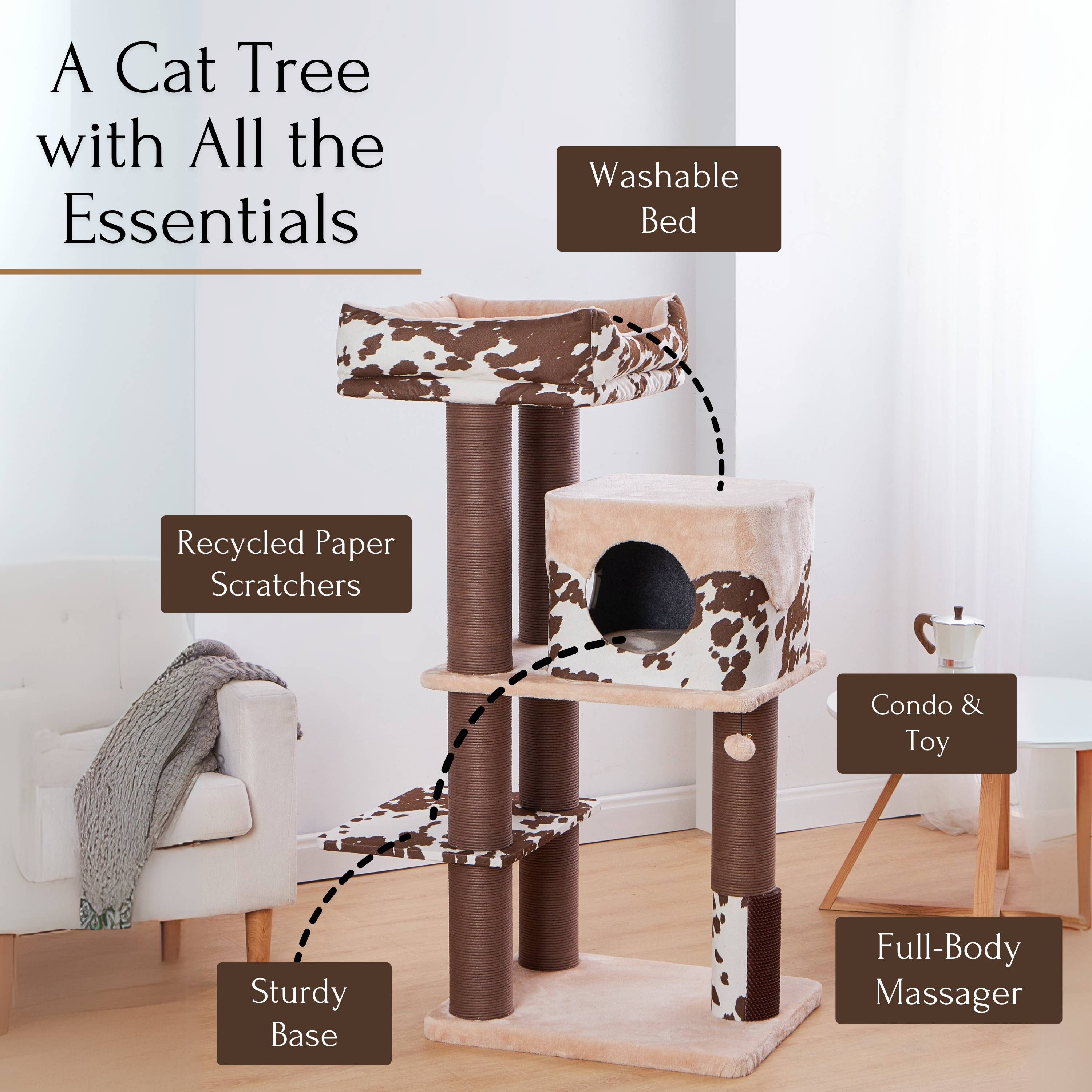 PetPals Group - Wholesale Pet Scratcher - Cat - PetPals 50” Grand Maine Coon™ Cat Tree – Cowboy7