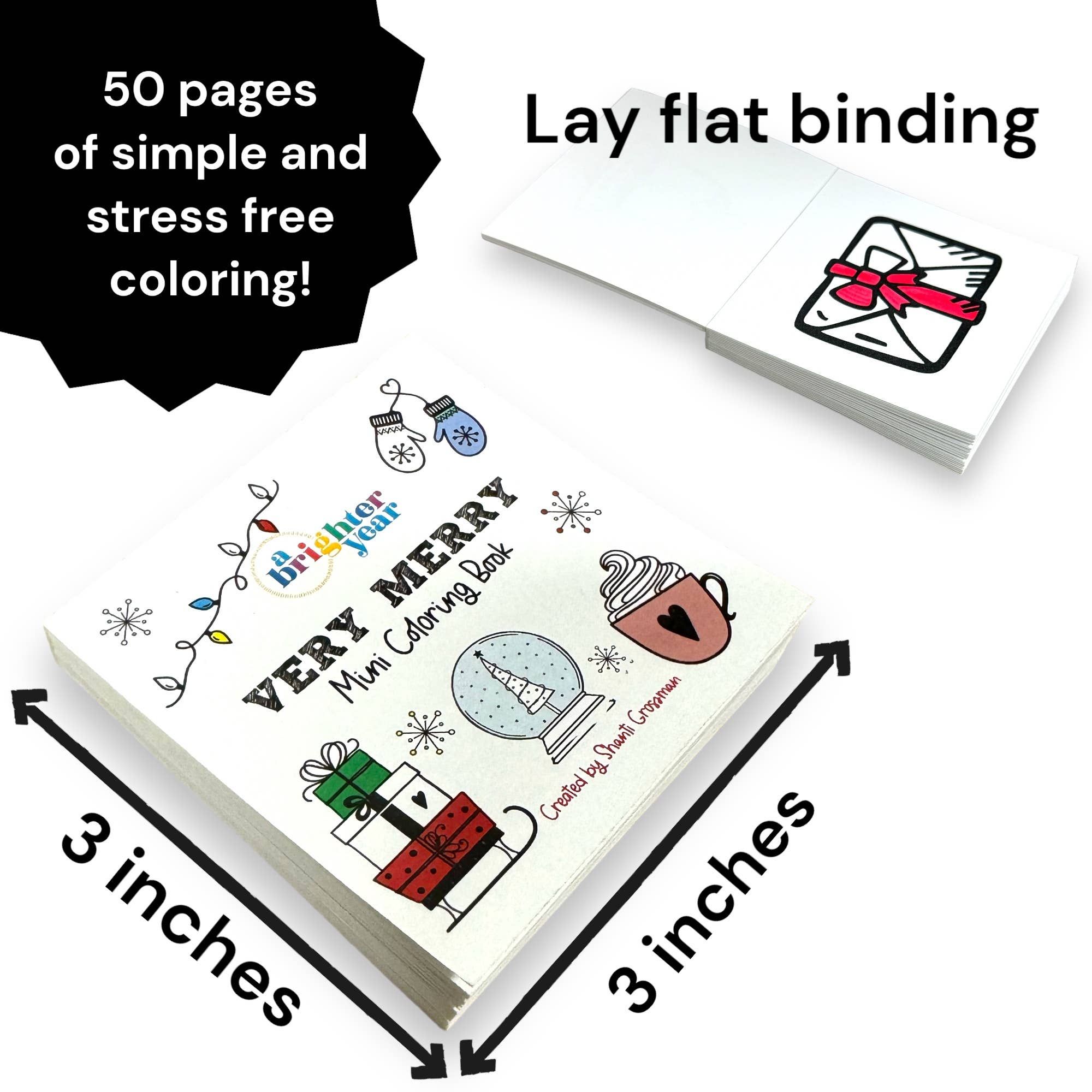 A Brighter Year - Vendita all'ingrosso Libro da colorare e attività - Adulti - Mini libro da colorare molto allegro per adulti - Regalo di Natale 20252