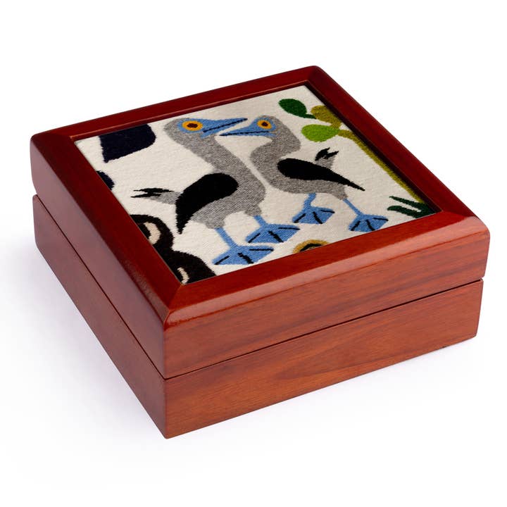 3dRose - Wholesale Jewelry Box/Organizer - 3dRose, Ecuador, Quito, Otavalo. Wool souvenir rug with Galapagos wildlife., Jewelry Box