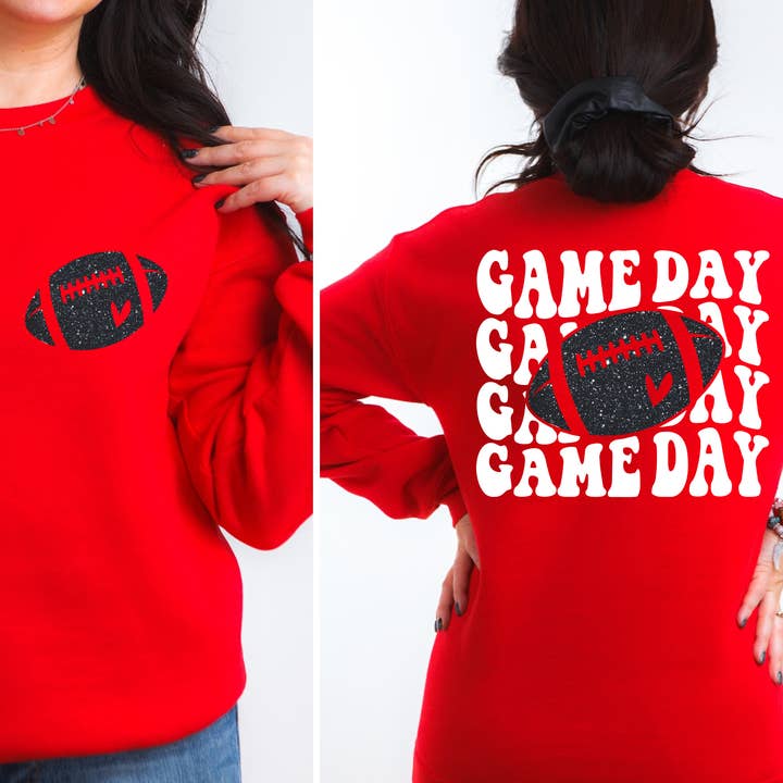Game Day glitter football Crewneck Sweatshirt
black glitter for wholesale by One Nine