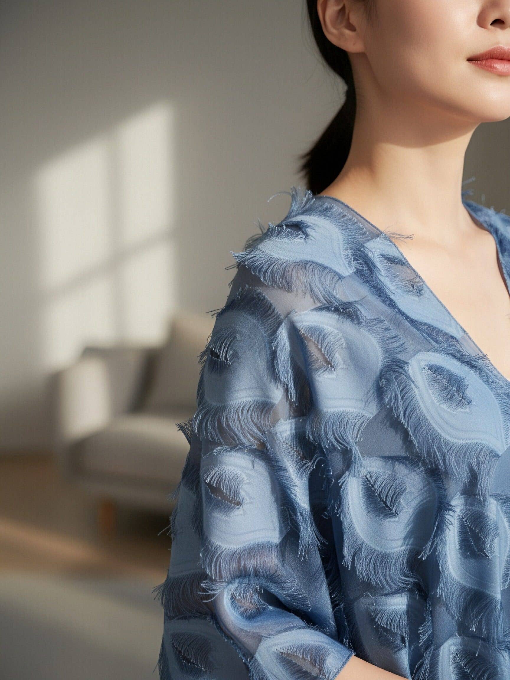 JC Sunny Fashion - Wholesale Kimono - Women's - JC060283 Elegant 3D Feather Fringe Eyelash Kimono/Cover-Up23