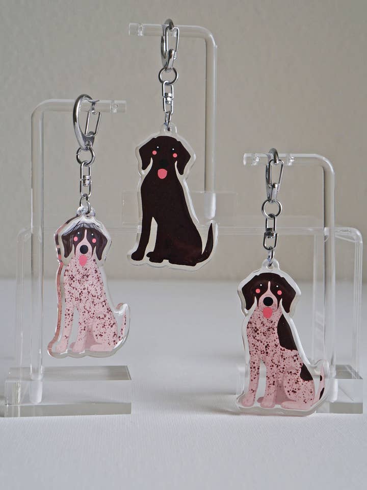 German Shorthaired Pointer Epoxy Keychain for wholesale by kiwi & WILLOW