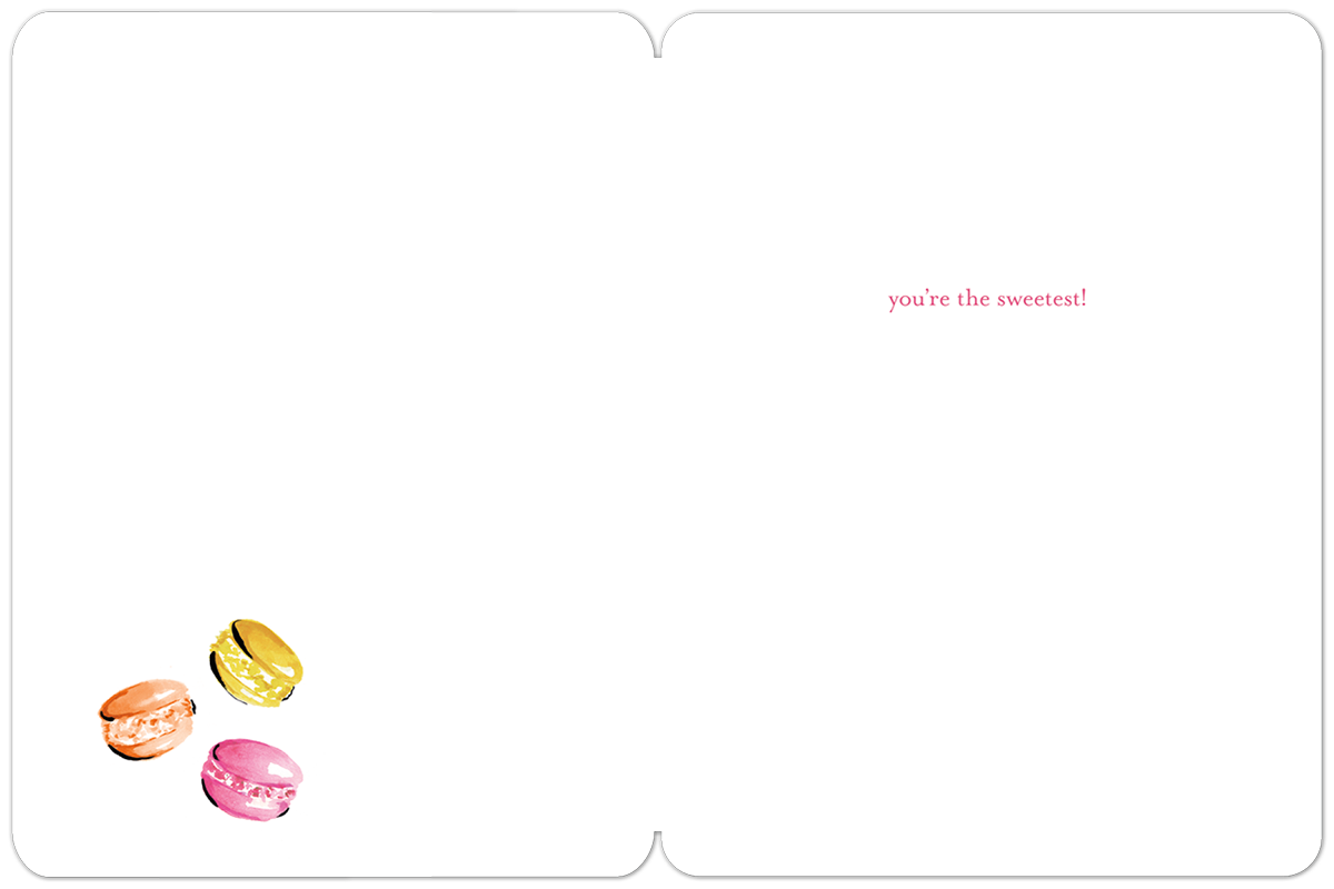 Willow & Ivy Press - Wholesale Thank You Card - Merci Wrapped Rose Bouquet and Macarons Thank You Card1