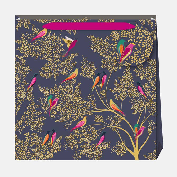 Smokey Blue Birds Large Gift Bag - Case of 12 for wholesale by Sara Miller London