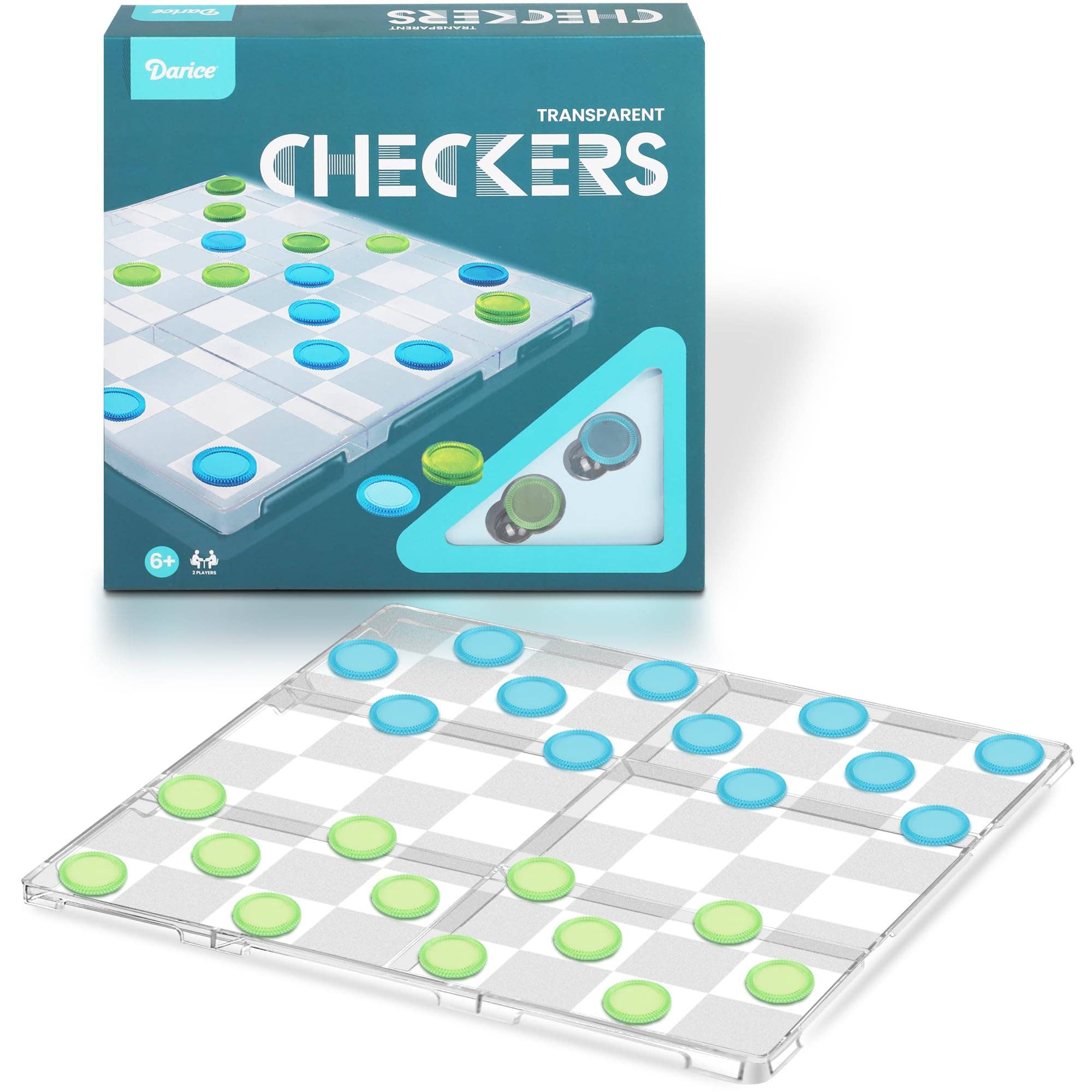 The Toy Group - Wholesale Board Game - Checkers Transparent Aesthetic Game Set0