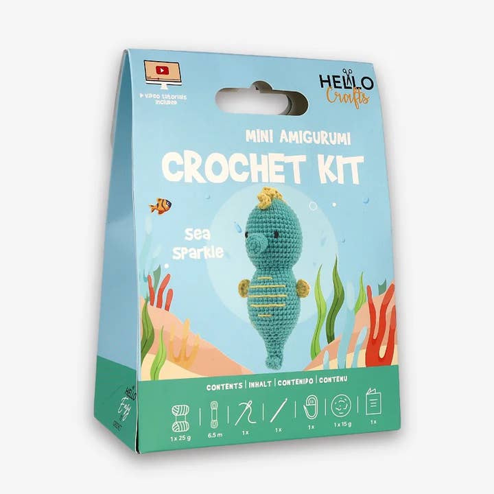 Mini Amigurumi - Sea Sparkle Seahorse | DIY Crochet Kit for wholesale by Creative World of Crafts